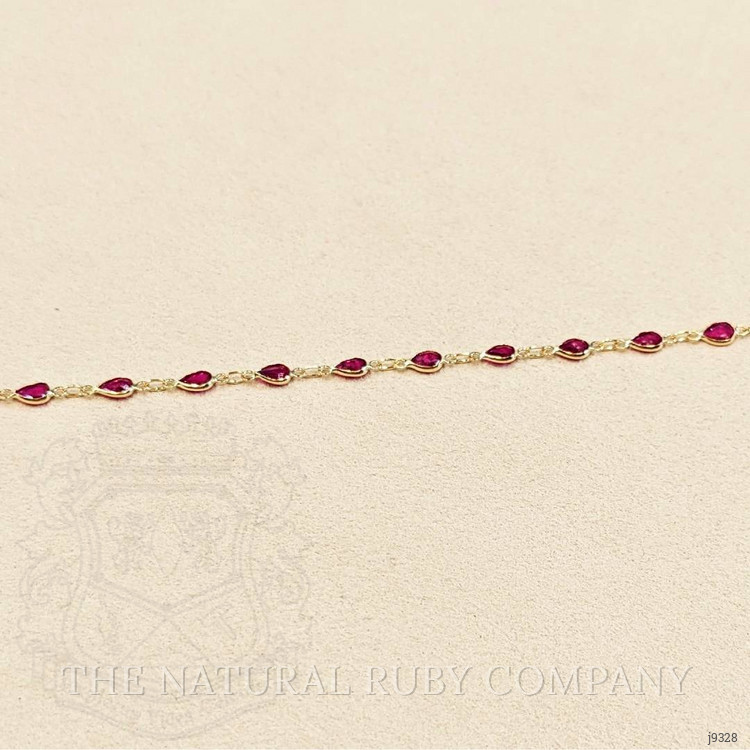 2.98 Ct.Tw. Ruby Bezel Bracelet, 18K Yellow Gold