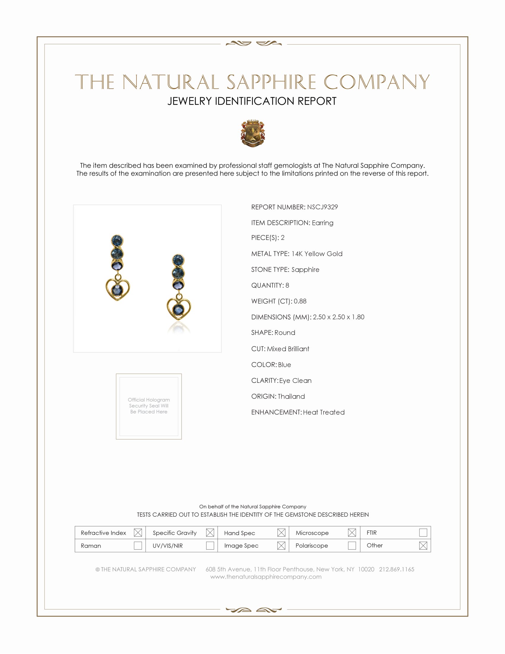 0.88 Ct.Tw. Blue Sapphire Bezel Earrings, 14K Yellow Gold