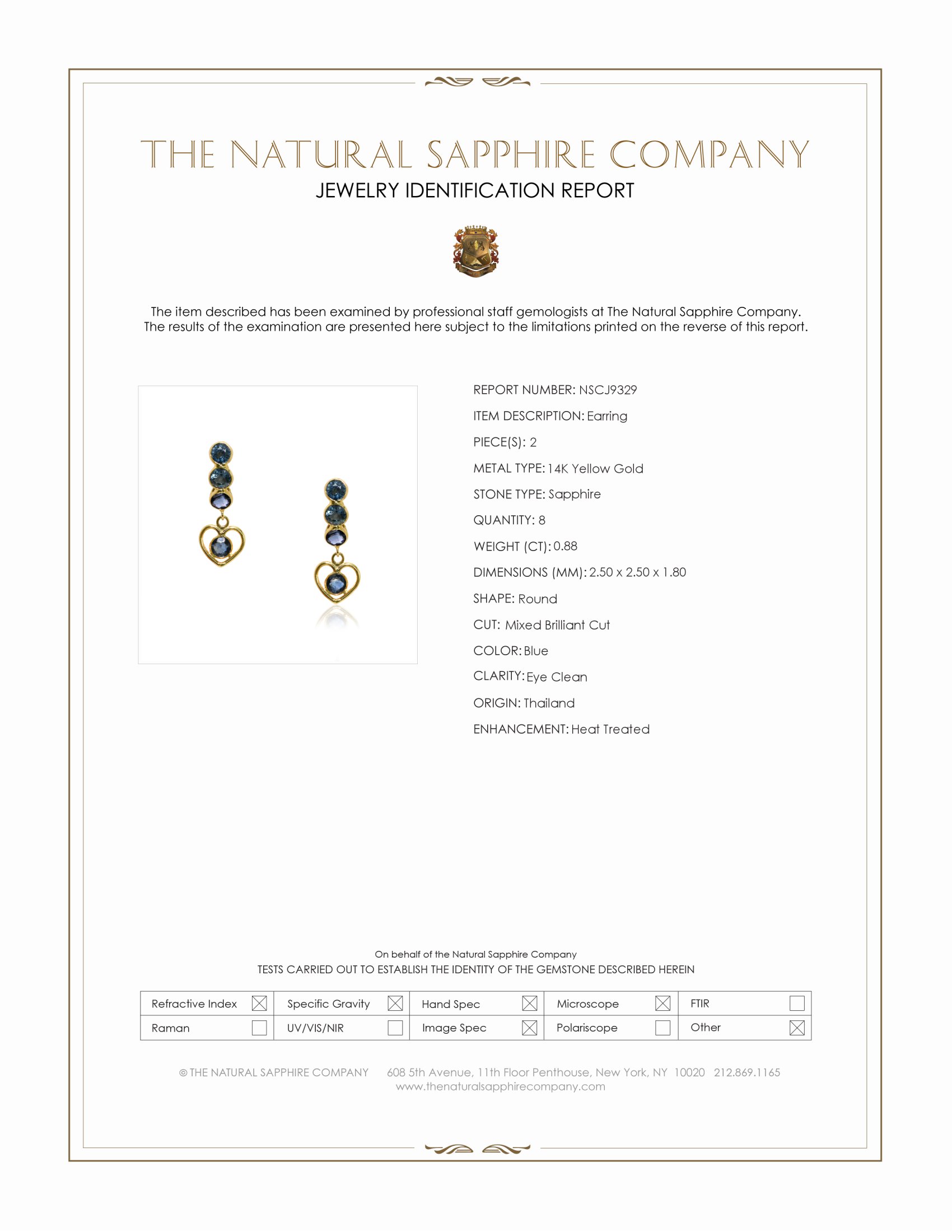0.88 Ct.Tw. Blue Sapphire Bezel Earrings, 14K Yellow Gold