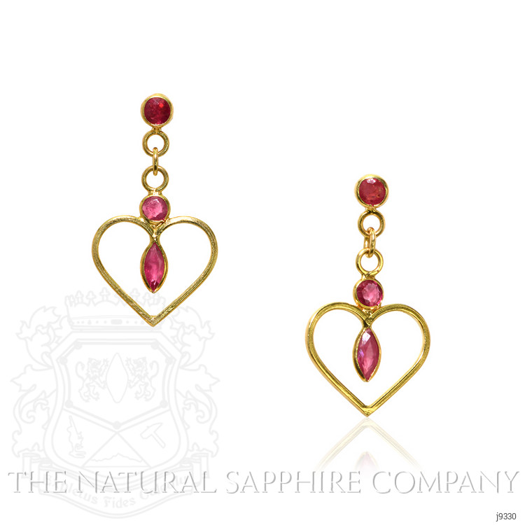 0.58 Ct.Tw. Ruby Bezel Earrings, 18K Yellow Gold