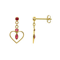 0.58 Ct.Tw. Ruby Bezel Earrings, 18K Yellow Gold Image