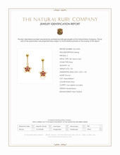 1.44 Ct.Tw.Total Carat Weight Pinkish Red Ruby Drops Earrings, 18K Yellow Gold Scan Report