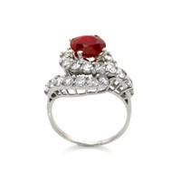 2.38 Ct. Ruby Natural Diamond Pave Ring, 14K White Gold Image