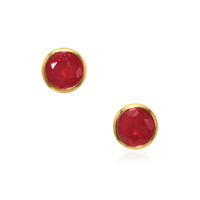 0.57 Ct.Tw. Ruby Bezel Earrings, 18K Yellow Gold Video
