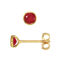 0.57 Ct.Tw. Ruby Bezel Earrings, 18K Yellow Gold Image
