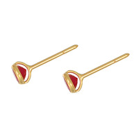 0.57 Ct.Tw. Ruby Bezel Earrings, 18K Yellow Gold Image