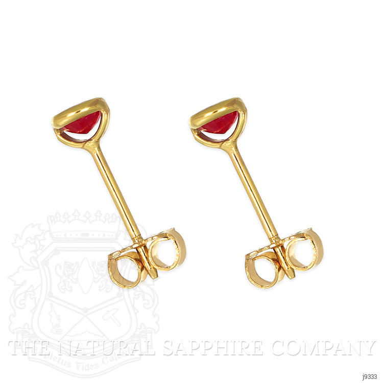 0.57 Ct.Tw. Ruby Bezel Earrings, 18K Yellow Gold