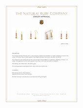 0.96 Ct.Tw.Total Carat Weight Ruby and Pink Sapphire Bezel Earrings, 18K Yellow Gold Appraisal