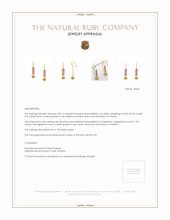 0.96 Ct.Tw. Ruby Sapphire Bezel Earrings, 18K Yellow Gold Appraisal