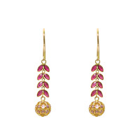 0.96 Ct.Tw. Ruby Sapphire Bezel Earrings, 18K Yellow Gold Image