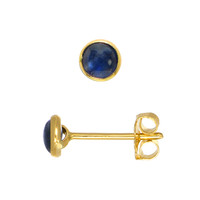 0.90&nbsp;Ct.Tw.Total Carat Weight Blue Sapphire Bezel Earrings, 18K Yellow Gold Image