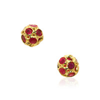 1.11 Ct.Tw. Ruby Studs Earrings, 18K Yellow Gold Video