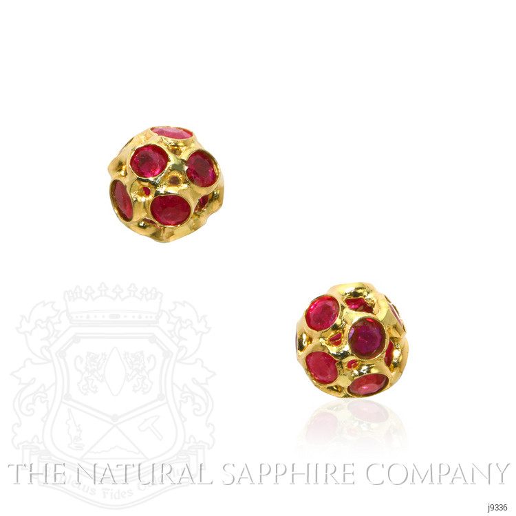 1.11 Ct.Tw. Ruby Studs Earrings, 18K Yellow Gold