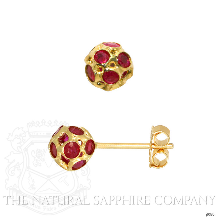 1.11 Ct.Tw. Ruby Studs Earrings, 18K Yellow Gold