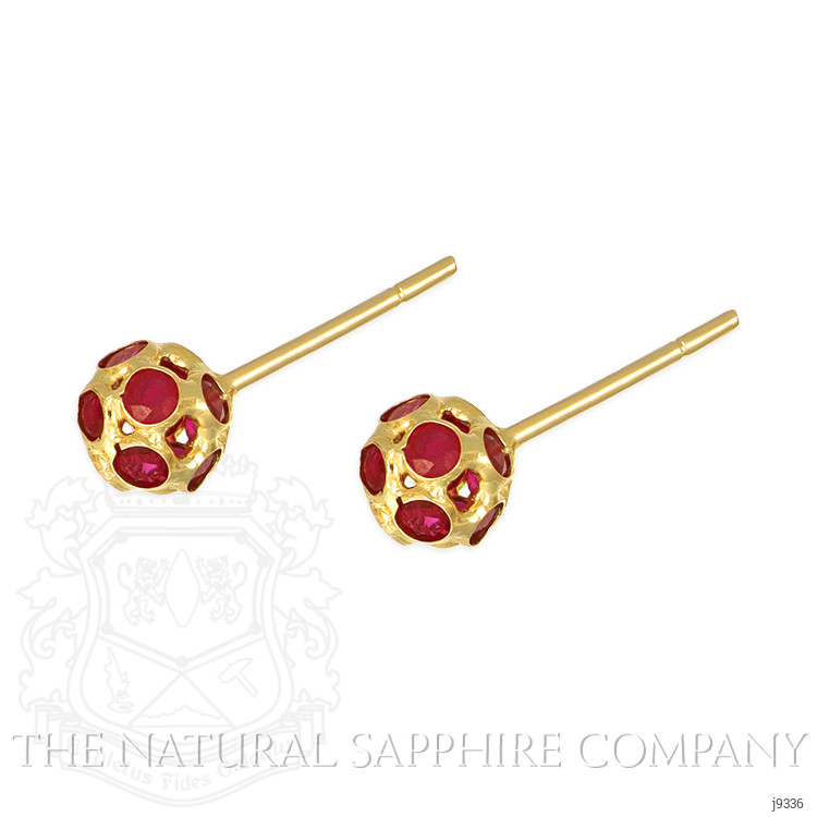 1.11 Ct.Tw. Ruby Studs Earrings, 18K Yellow Gold