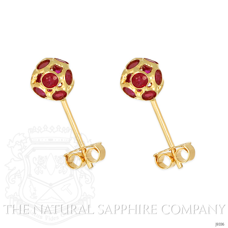 1.11 Ct.Tw. Ruby Studs Earrings, 18K Yellow Gold