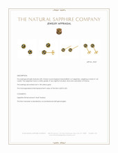 1.42&nbsp;Ct.Tw.Total Carat Weight Blue Sapphire Studs Earrings, 18K Yellow Gold Appraisal