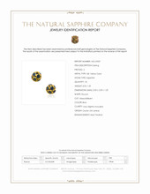 1.42 Ct.Tw.Total Carat Weight Blue Sapphire Studs Earrings, 18K Yellow Gold Scan Report