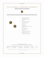 1.42 Ct.Tw.Total Carat Weight Blue Sapphire Studs Earrings, 18K Yellow Gold Scan Report