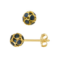 1.42 Ct.Tw.Total Carat Weight Blue Sapphire Studs Earrings, 18K Yellow Gold Image