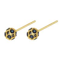 1.42&nbsp;Ct.Tw.Total Carat Weight Blue Sapphire Studs Earrings, 18K Yellow Gold Image