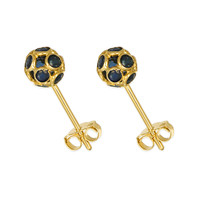 1.42&nbsp;Ct.Tw.Total Carat Weight Blue Sapphire Studs Earrings, 18K Yellow Gold Image