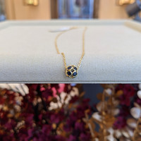 1.32 Ct. Blue Sapphire Bezel Necklace, 18K Yellow Gold Life Style