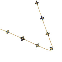 6.24 Ct. Blue Sapphire Antique Style Necklace, 18K Yellow Gold Image