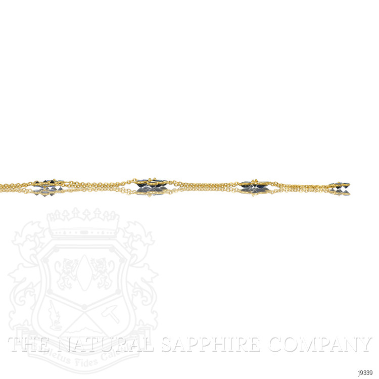 6.24 Ct. Blue Sapphire Antique Style Necklace, 18K Yellow Gold