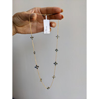 6.24 Ct. Blue Sapphire Antique Style Necklace, 18K Yellow Gold Life Style