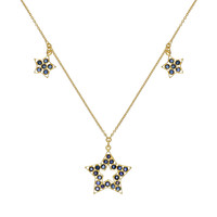 1.38 Ct. Blue Sapphire Antique Style Necklace, 18K Yellow Gold Video