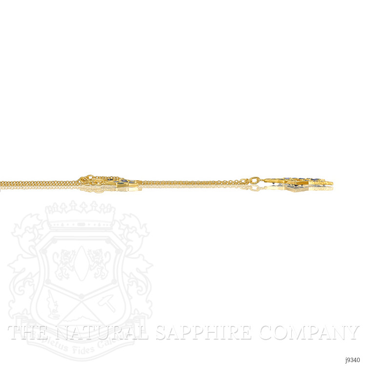 1.38 Ct. Blue Sapphire Antique Style Necklace, 18K Yellow Gold