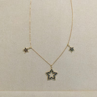 1.38 Ct. Blue Sapphire Antique Style Necklace, 18K Yellow Gold Life Style