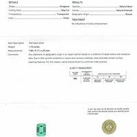 1.10 Ct. Emerald and Diamond Ring - 18K Yellow Gold Scan Report