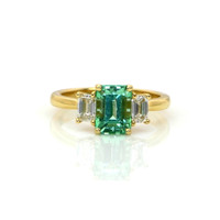 1.10 Ct. Emerald and Diamond Ring - 18K Yellow Gold Video