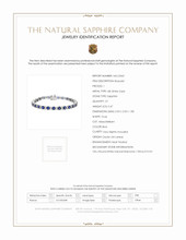 5.47 Ct.Tw. Blue Sapphire and Natural Diamond Halo Bracelet, 18K White Gold Scan Report