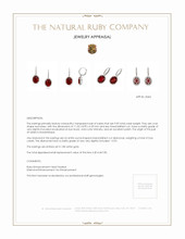 9.99 Ct.Tw.Total Carat Weight Ruby and Diamond Earrings, 18K White Gold Appraisal