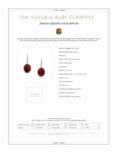 9.99 Ct.Tw.Total Carat Weight Ruby and Diamond Earrings, 18K White Gold Scan Report