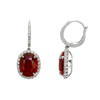 9.99 Ct.Tw.Total Carat Weight Ruby and Diamond Earrings, 18K White Gold Image