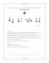 5.54 Ct.Tw.Total Carat Weight Emerald and Natural Diamond Pave Earrings, 18K White Gold Appraisal