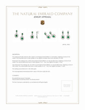 5.54 Ct.Tw. Emerald Natural Diamond Pave Earrings, 18K White Gold Appraisal