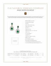 5.54 Ct.Tw. Emerald Natural Diamond Pave Earrings, 18K White Gold Scan Report
