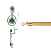 5.54 Ct.Tw. Emerald Natural Diamond Pave Earrings, 18K White Gold Image