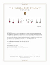0.95 Ct.Tw.Total Carat Weight Pinkish Red Ruby and Natural Diamond Pave Earrings, 18K White Gold Appraisal