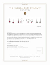 0.95 Ct.Tw. Ruby Natural Diamond Pave Earrings, 18K White Gold Appraisal