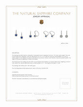 1.05 Ct.Tw. Blue Sapphire and Natural Diamond Pave Earrings, 18K White Gold Appraisal