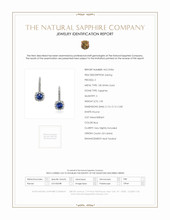 1.05 Ct.Tw.Total Carat Weight Sapphire Natural Diamond Pave Earrings, 18K White Gold Scan Report