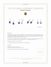 12.46 Ct.Tw.Total Carat Weight Blue Sapphire and Natural Diamond Pave Earrings, 14K White Gold Appraisal