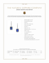 12.46 Ct.Tw.Total Carat Weight Blue Sapphire and Natural Diamond Pave Earrings, 14K White Gold Scan Report