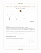 1.05 Ct. Purplish Pink Sapphire and Natural Diamond Pave Pendant, 18K White Gold Appraisal